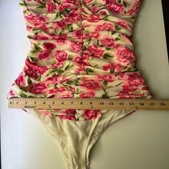 Zara Pink and Green Floral Blouse - Picture 14 of 16